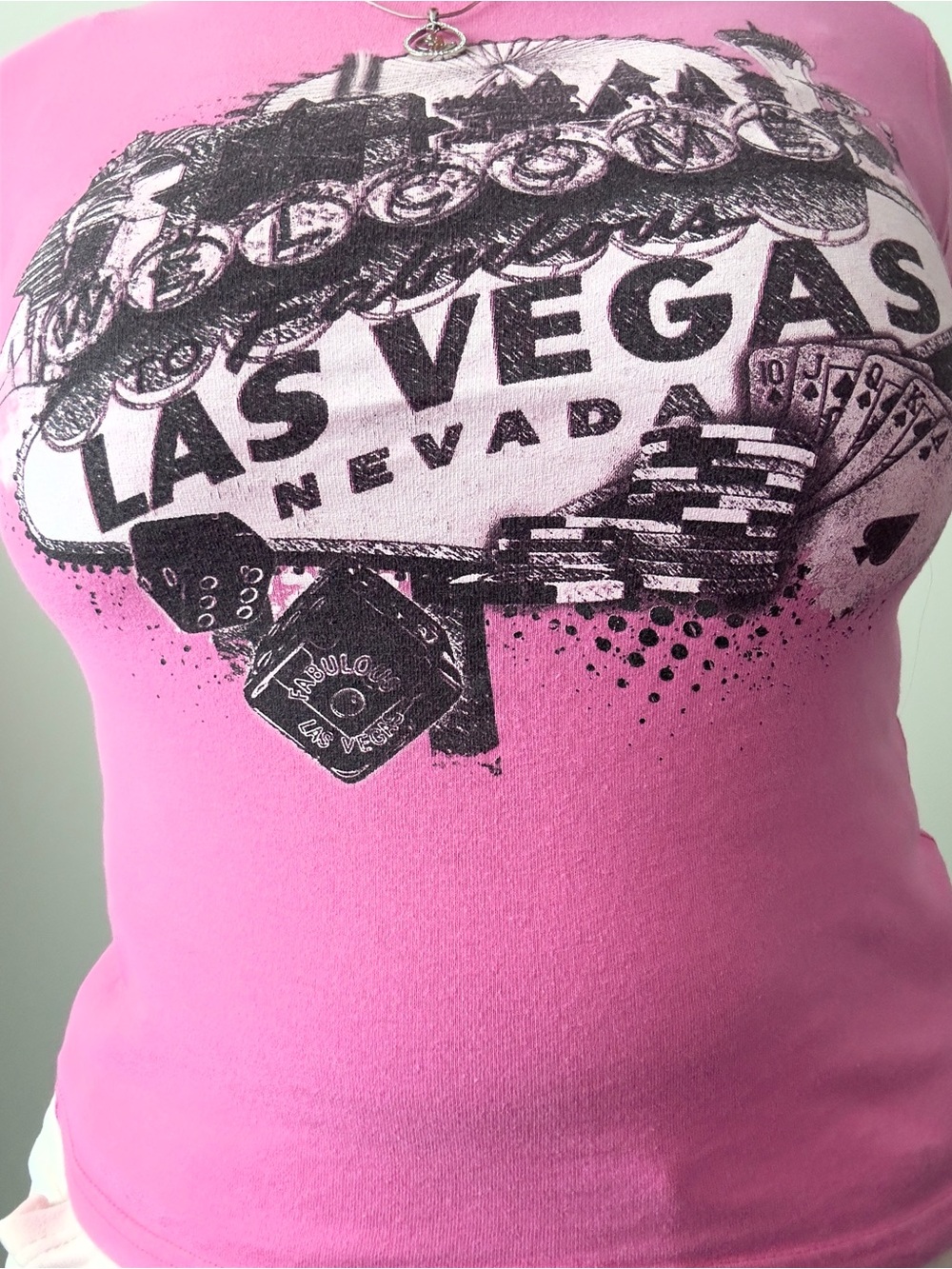 las vegas pink baby tee